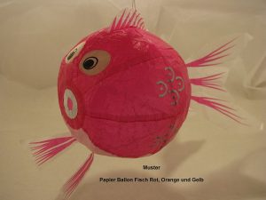 Papier Ballon Fisch rot