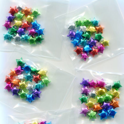 Glänzende Origami Sterne Set