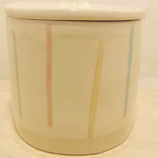 Runde Keramik Dose mit Streifen