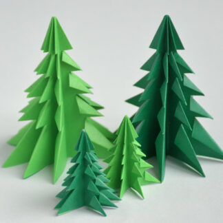 Origami Weihnachtsbaum Wald